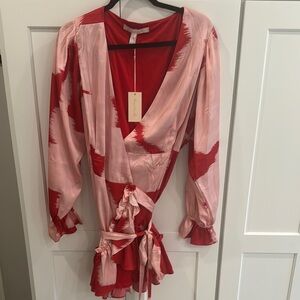 Hutch Pink and Red Satin Dress